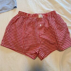 Amazon Essentials Red Checkered Women's Shorts
